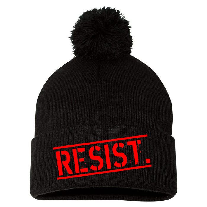 Resist. Vintage Army Stamp Anti Trump Resistance Pom Pom 12in Knit Beanie