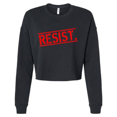 Resist. Vintage Army Stamp Anti Trump Resistance Cropped Pullover Crew