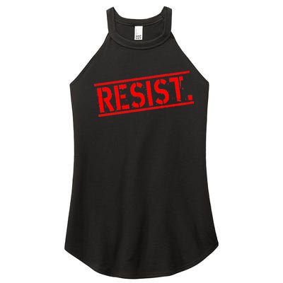 Resist. Vintage Army Stamp Anti Trump Resistance Women’s Perfect Tri Rocker Tank