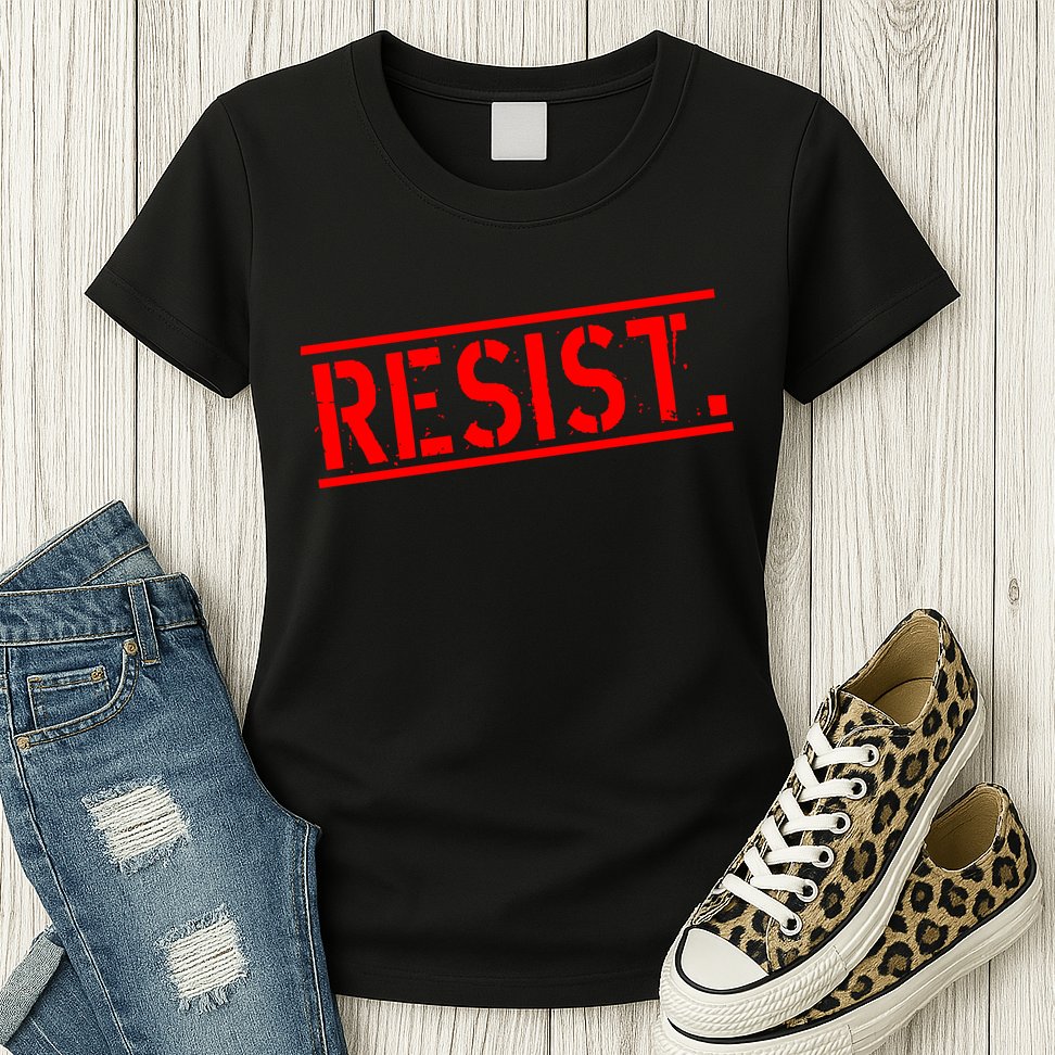 Resist. Vintage Army Stamp Anti Trump Resistance Womens T-Shirt