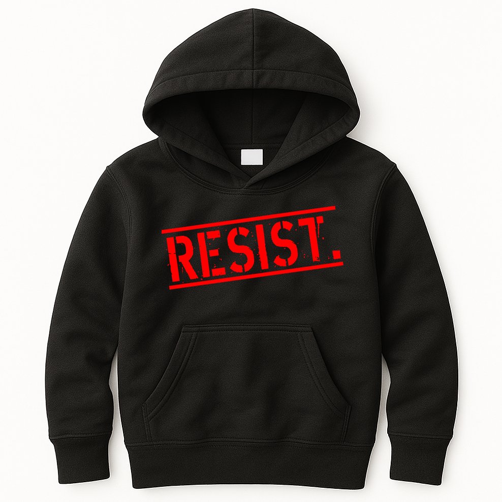 Resist. Vintage Army Stamp Anti Trump Resistance Kids Hoodie