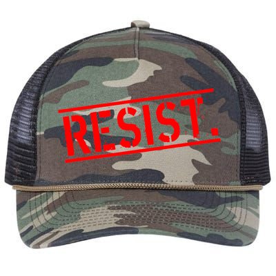 Resist. Vintage Army Stamp Anti Trump Resistance Retro Rope Trucker Hat Cap