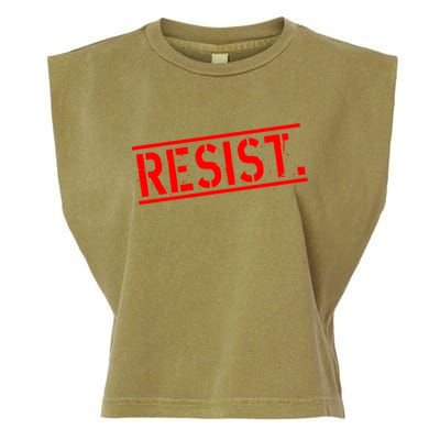 Resist. Vintage Army Stamp Anti Trump Resistance Garment-Dyed Women's Muscle Tee
