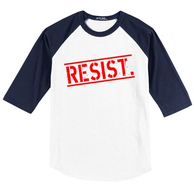 Resist. Vintage Army Stamp Anti Trump Resistance Baseball Sleeve Shirt