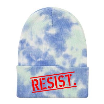 Resist. Vintage Army Stamp Anti Trump Resistance Tie Dye 12in Knit Beanie