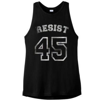 Resist 45 Stone Logo Anti Trump Resistance Ladies PosiCharge Tri-Blend Wicking Tank