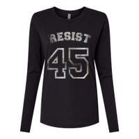 Resist 45 Stone Logo Anti Trump Resistance Womens Cotton Relaxed Long Sleeve T-Shirt