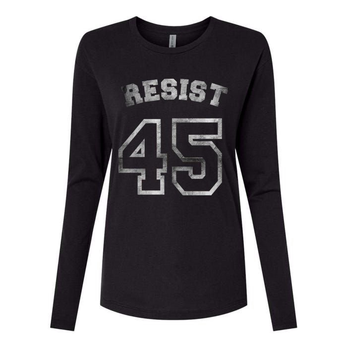 Resist 45 Stone Logo Anti Trump Resistance Womens Cotton Relaxed Long Sleeve T-Shirt