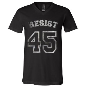 Resist 45 Stone Logo Anti Trump Resistance V-Neck T-Shirt