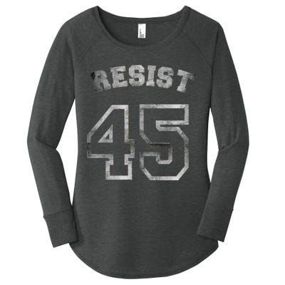 Resist 45 Stone Logo Anti Trump Resistance Women's Perfect Tri Tunic Long Sleeve Shirt