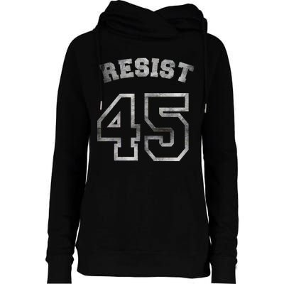 Resist 45 Stone Logo Anti Trump Resistance Womens Funnel Neck Pullover Hood