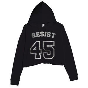 Resist 45 Stone Logo Anti Trump Resistance Crop Fleece Hoodie