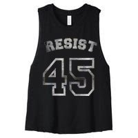 Resist 45 Stone Logo Anti Trump Resistance Women's Racerback Cropped Tank