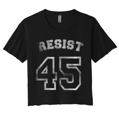 Resist 45 Stone Logo Anti Trump Resistance Women's Crop Top Tee