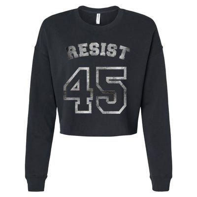 Resist 45 Stone Logo Anti Trump Resistance Cropped Pullover Crew