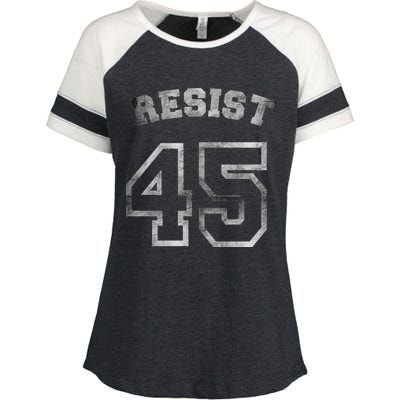 Resist 45 Stone Logo Anti Trump Resistance Enza Ladies Jersey Colorblock Tee