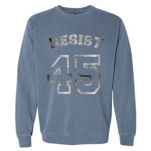 Resist 45 Stone Logo Anti Trump Resistance Garment-Dyed Sweatshirt