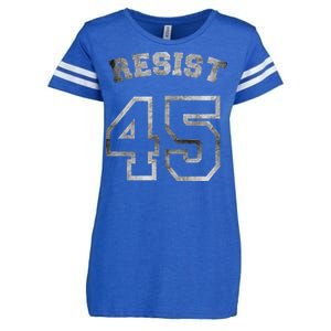 Resist 45 Stone Logo Anti Trump Resistance Enza Ladies Jersey Football T-Shirt