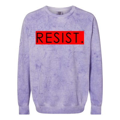 Resist Campaign Red Box Logo Anti-Trump Colorblast Crewneck Sweatshirt