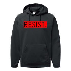 Resist Campaign Red Box Logo Anti-Trump Performance Fleece Hoodie