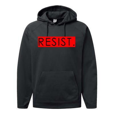 Resist Campaign Red Box Logo Anti-Trump Performance Fleece Hoodie