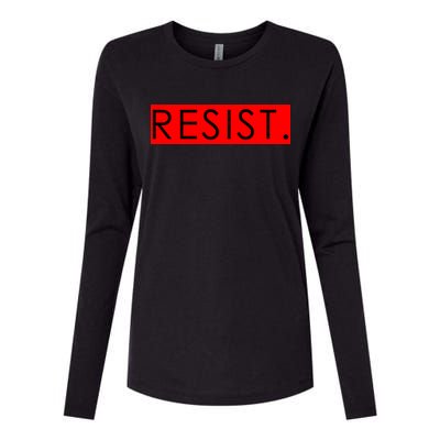 Resist Campaign Red Box Logo Anti-Trump Womens Cotton Relaxed Long Sleeve T-Shirt