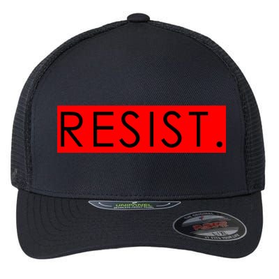 Resist Campaign Red Box Logo Anti-Trump Flexfit Unipanel Trucker Cap