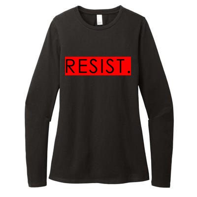 Resist Campaign Red Box Logo Anti-Trump Womens CVC Long Sleeve Shirt