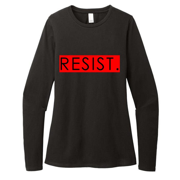 Resist Campaign Red Box Logo Anti-Trump Womens CVC Long Sleeve Shirt