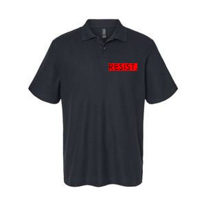 Resist Campaign Red Box Logo Anti-Trump Softstyle Adult Sport Polo