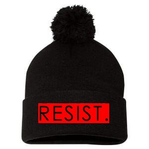 Resist Campaign Red Box Logo Anti-Trump Pom Pom 12in Knit Beanie