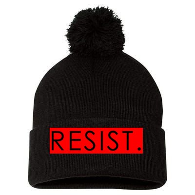 Resist Campaign Red Box Logo Anti-Trump Pom Pom 12in Knit Beanie