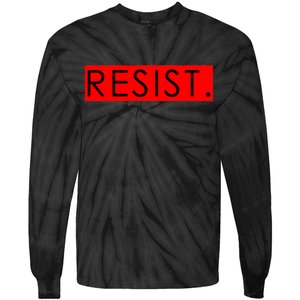 Resist Campaign Red Box Logo Anti-Trump Tie-Dye Long Sleeve Shirt