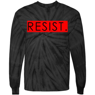 Resist Campaign Red Box Logo Anti-Trump Tie-Dye Long Sleeve Shirt