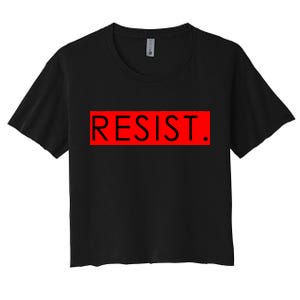 Resist Campaign Red Box Logo Anti-Trump Women's Crop Top Tee