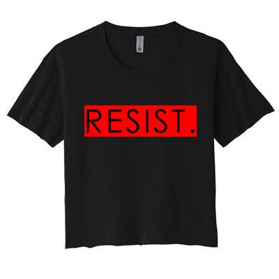 Resist Campaign Red Box Logo Anti-Trump Women's Crop Top Tee