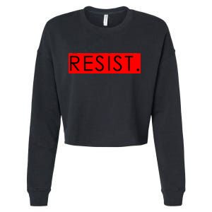 Resist Campaign Red Box Logo Anti-Trump Cropped Pullover Crew