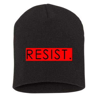 Resist Campaign Red Box Logo Anti-Trump Short Acrylic Beanie