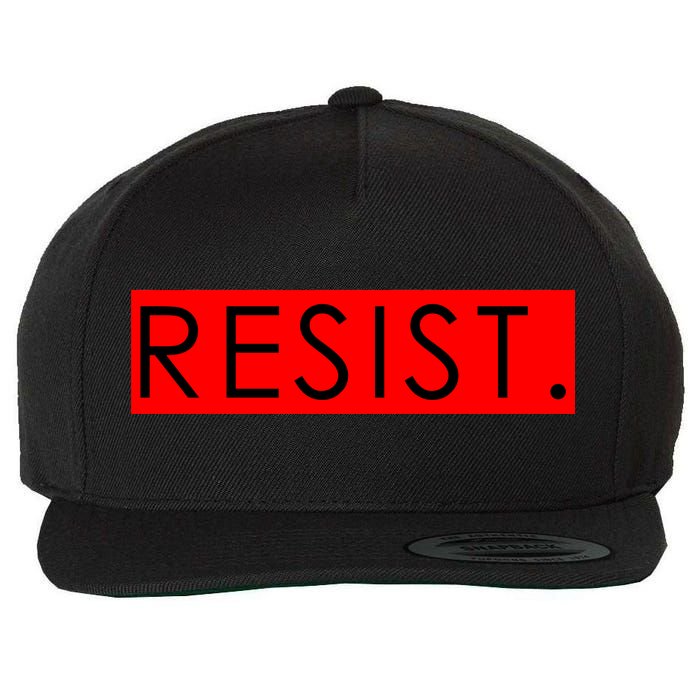 Resist Campaign Red Box Logo Anti-Trump Wool Snapback Cap