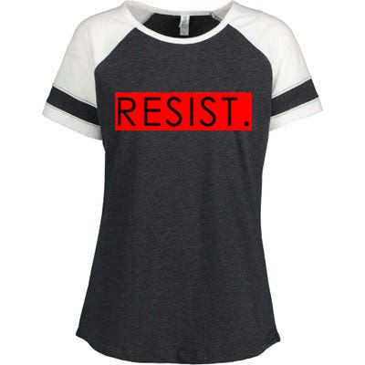 Resist Campaign Red Box Logo Anti-Trump Enza Ladies Jersey Colorblock Tee