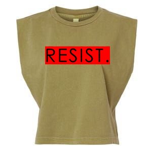 Resist Campaign Red Box Logo Anti-Trump Garment-Dyed Women's Muscle Tee