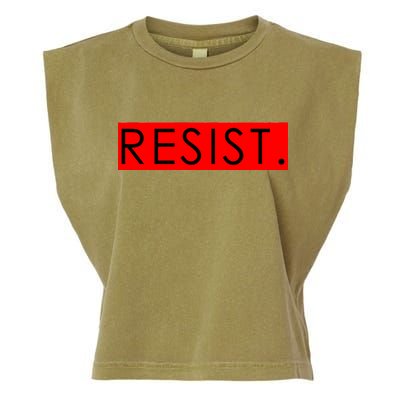 Resist Campaign Red Box Logo Anti-Trump Garment-Dyed Women's Muscle Tee