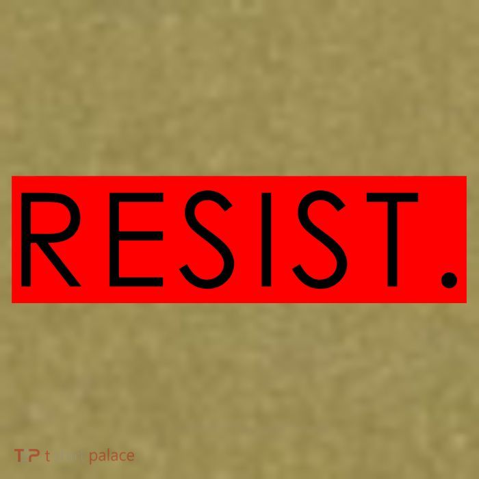 Resist Campaign Red Box Logo Anti-Trump Garment-Dyed Women's Muscle Tee