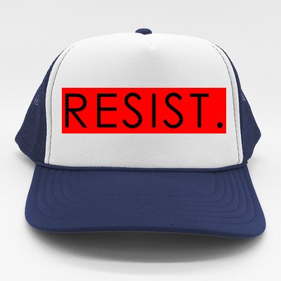 Resist Campaign Red Box Logo Anti-Trump Trucker Hat