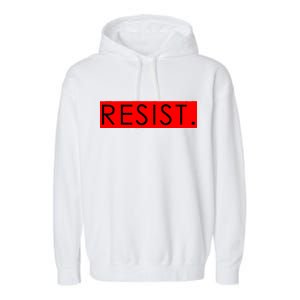 Resist Campaign Red Box Logo Anti-Trump Garment-Dyed Fleece Hoodie