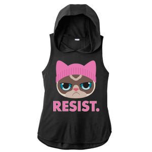 Resist Cat  Ladies PosiCharge Tri-Blend Wicking Draft Hoodie Tank