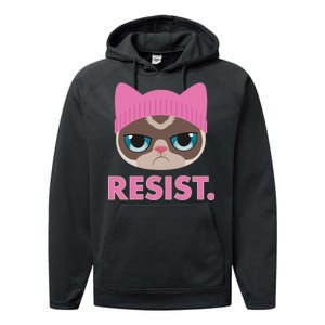 Resist Cat  Performance Fleece Hoodie