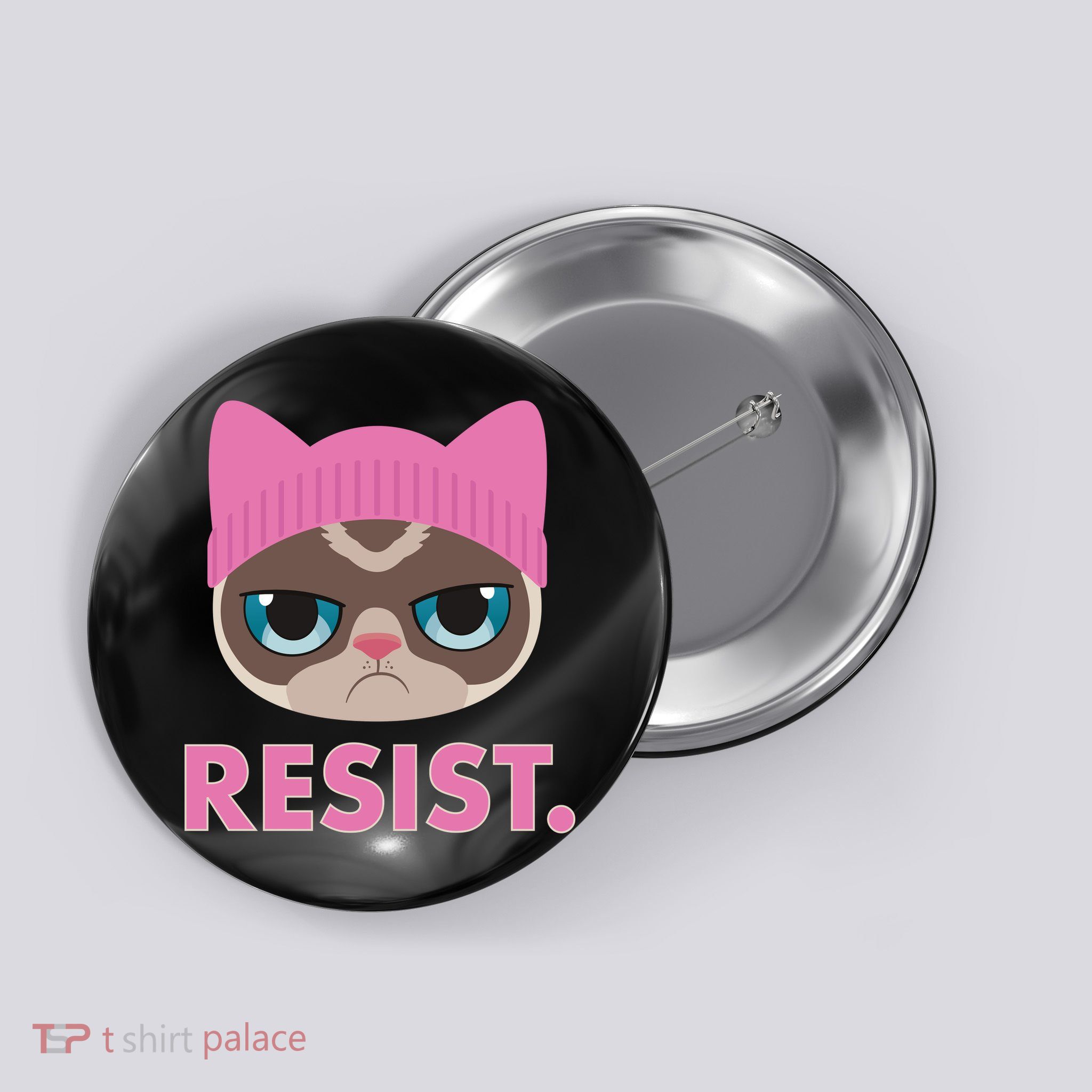 Resist Cat  Button