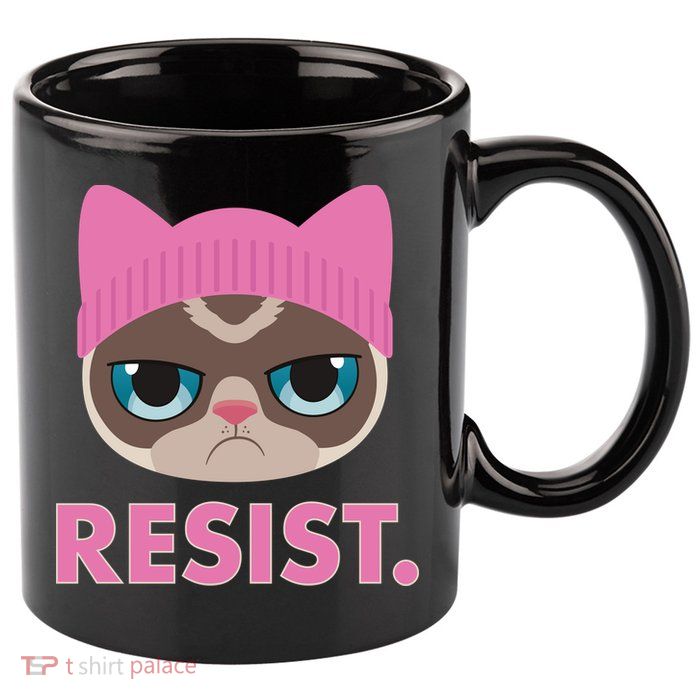 Resist Cat  11oz C Handle Ceramic Mug