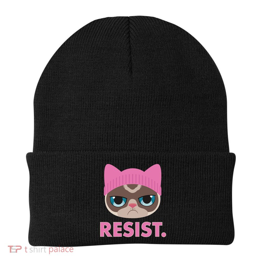 Resist Cat  Knit Cap Winter Beanie